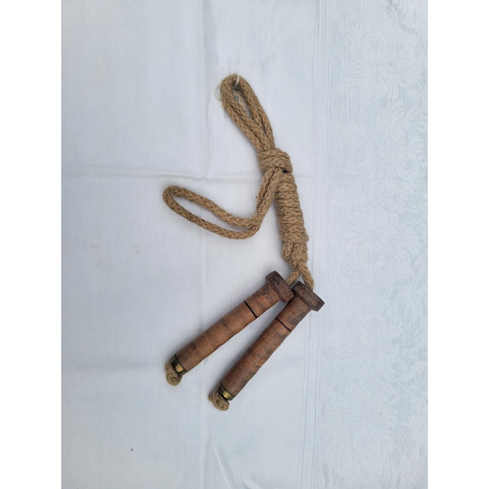 Vintage Toys Jump Rope Rustic Decor Wood Rope Play